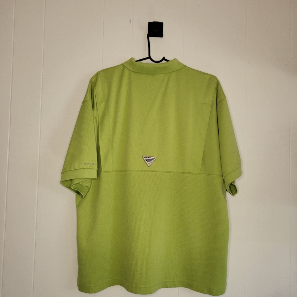 Columbia PFG Vented Green Golf Fishing Sport Dad Father Vacation Polo - Picture 7 of 9